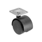 Pvc točkić za nameštaj GTV crni Fi40 sa pločicom 3407027