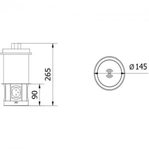 Utičnica izvlačna GTV crna Fi120,4 Šuko,2Usb,2RJ45,bežični punjač Comfort 3407109_1
