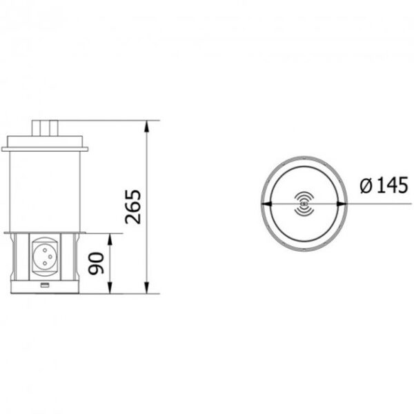 Utičnica izvlačna GTV crna Fi120,4 Šuko,2Usb,2RJ45,bežični punjač Comfort 3407109_1