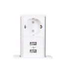 Utičnica Digitel bela/inox 2 W/I 2Pff 2XBfe PopUp 3407137