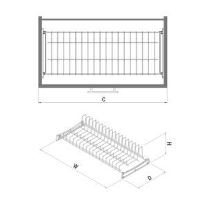 Oceđivač za tanjire Starax hrom za element 60cm 3414195_1