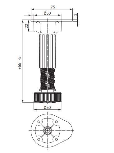 Stub nogice za nameštaj Volpato 8cm 3416033_02