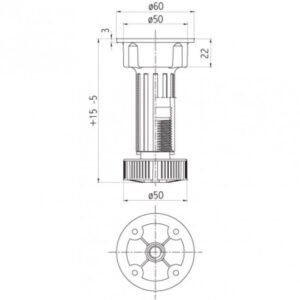 Nogica za nameštaj Volpato ABS 15cm Mono 3416066_02