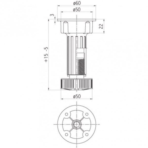 Nogica za nameštaj Volpato ABS 15cm Mono 3416066_02