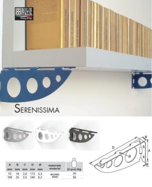 Nosač police Bolis silver 18cm Serenissima 3420033