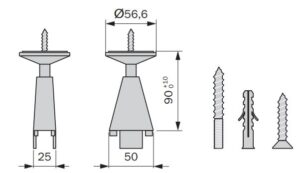 Stili nosač police-plafonski Volpato crni 3422301_02
