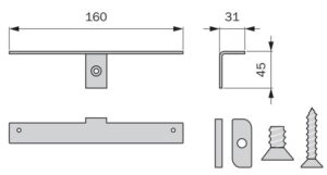 Stili nosač za drvene police Volpato crni 3422302_02