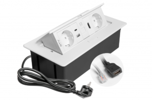 Utičnica izvlačna GTV bela-horizontalna 2 Šukoa,usb a+c,rj45,hdmi,kabl 1,5m 3407241_04