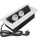 Utičnica izvlačna GTV bela horizontalna 2 Šuko,Usb A+C, sa kablom 3407275