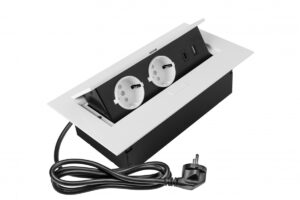 Utičnica izvlačna GTV bela horizontalna 2 Šuko,Usb A+C, sa kablom 3407275